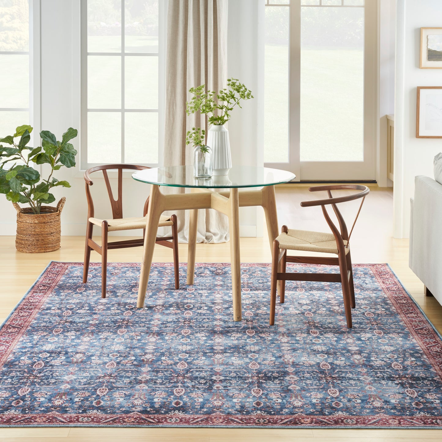 Nourison Grand Washables 9'2" x 12' Blue Brick Vintage Indoor Rug