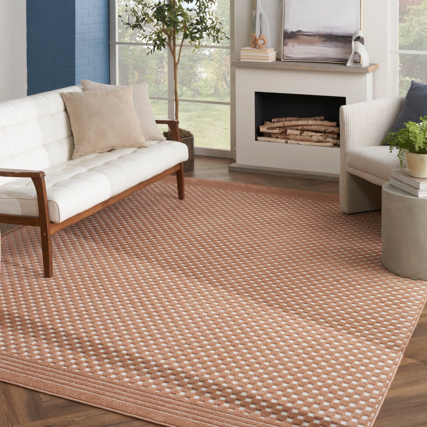 Nourison Care Free 9'2" x 12' Copper Modern Indoor Rug