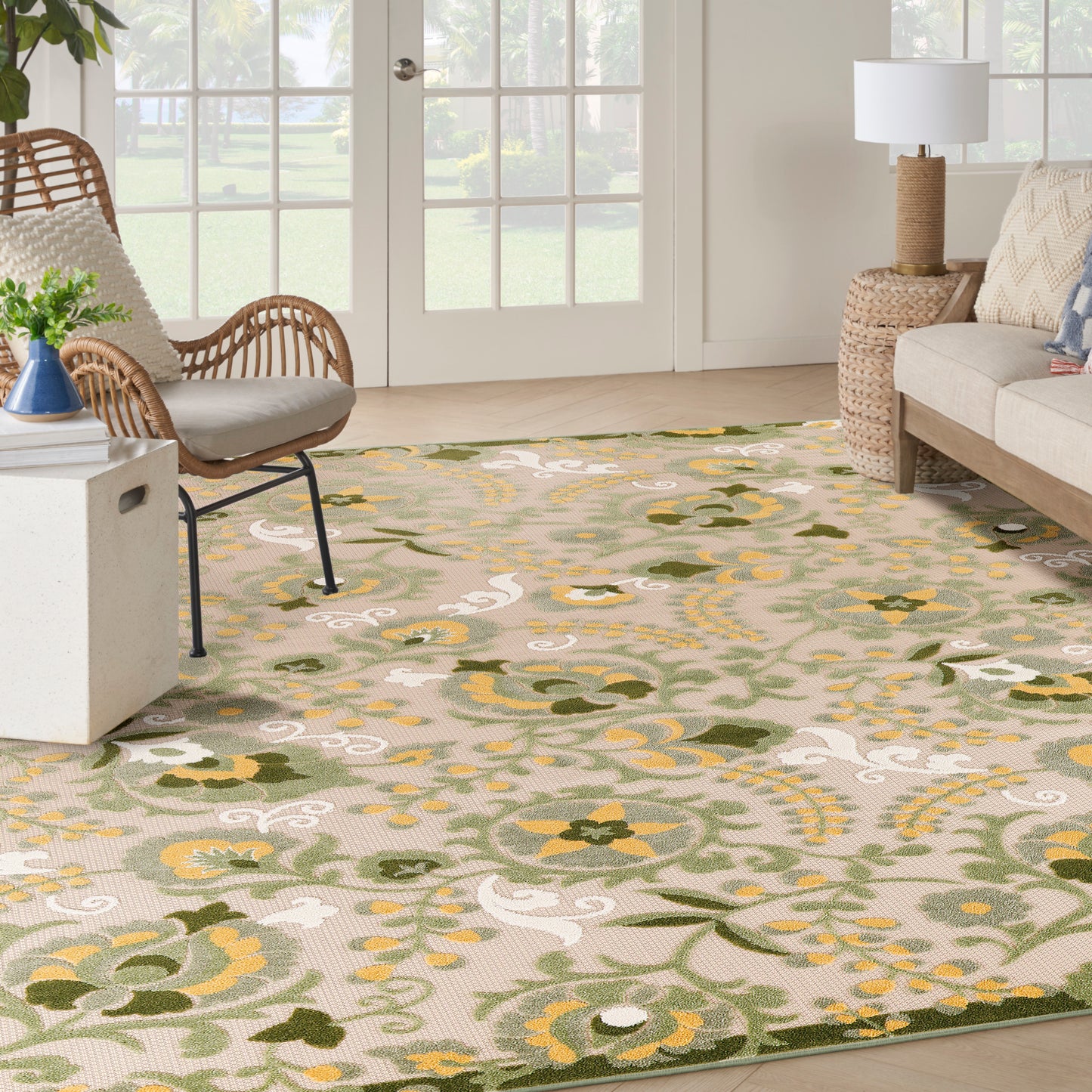 Nourison Aloha 9' x 12' Ivory Green Outdoor Rug