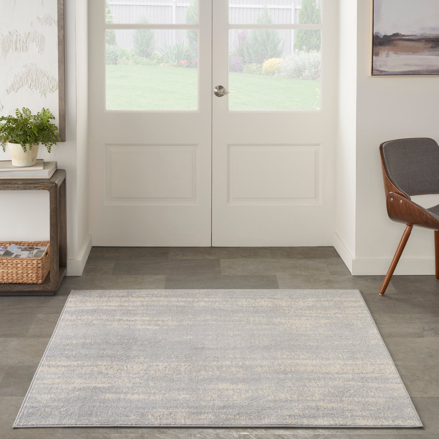 Nourison Nourison Essentials 5' x Square Grey Beige Modern Rug