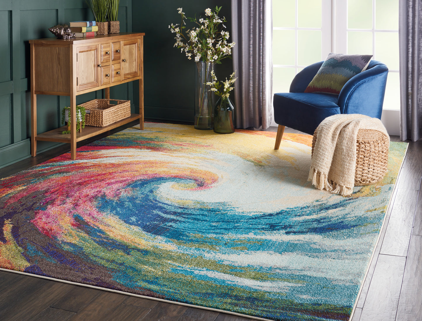 Nourison Celestial 7'10" x 10'6" Wave Modern Indoor Rug