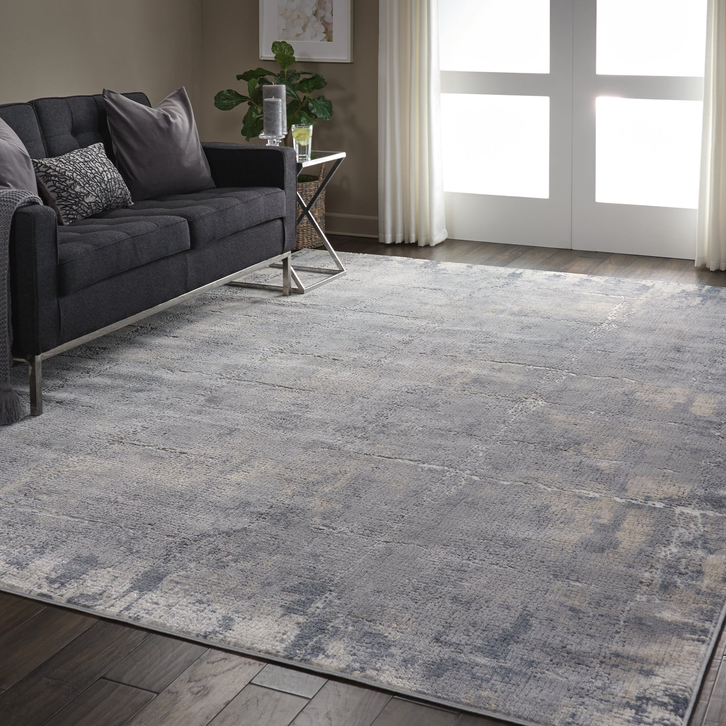 Nourison Rustic Textures 7'10" x 10'6" Grey Beige Modern Indoor Rug