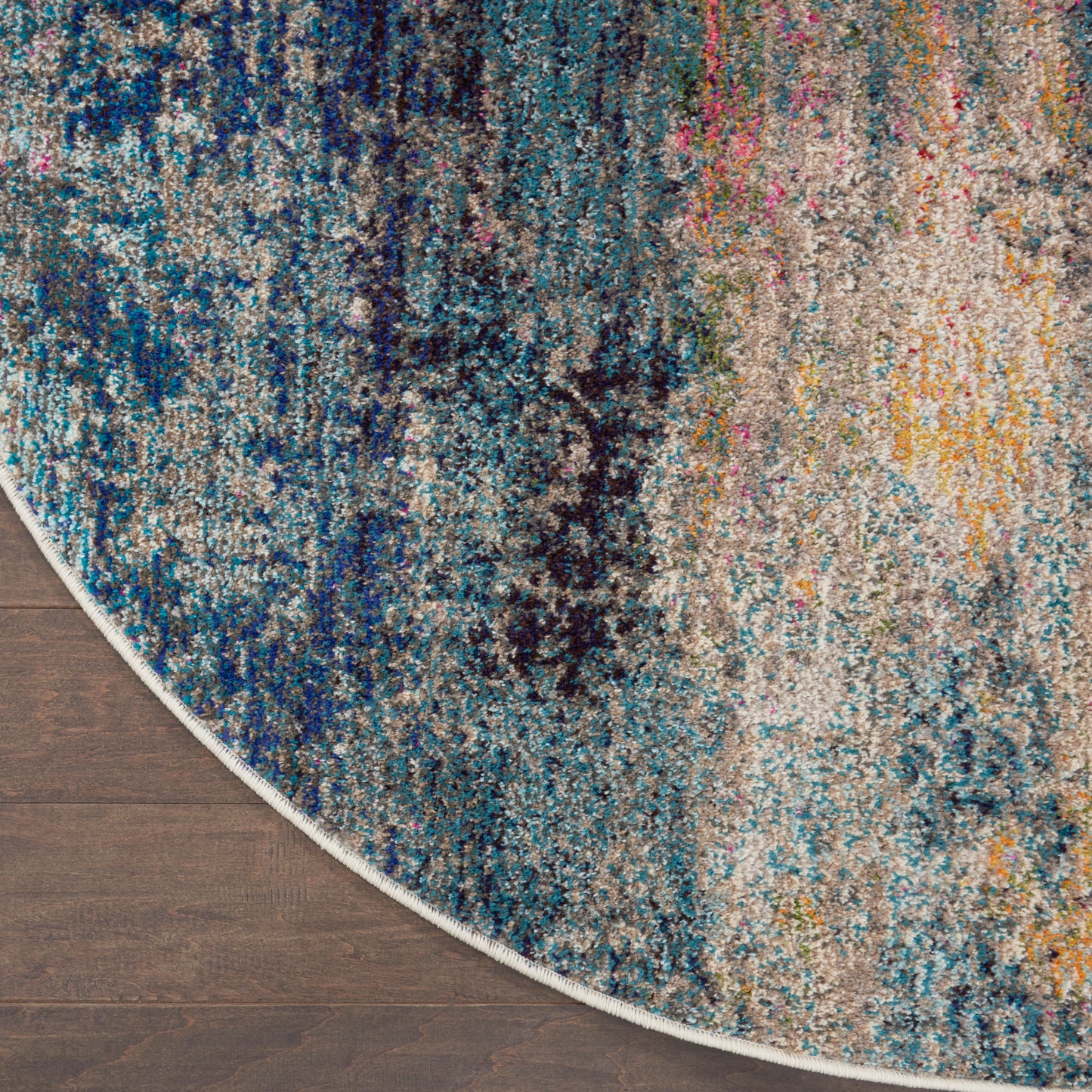 Nourison Celestial 4' x Round Multicolor Modern Indoor Rug