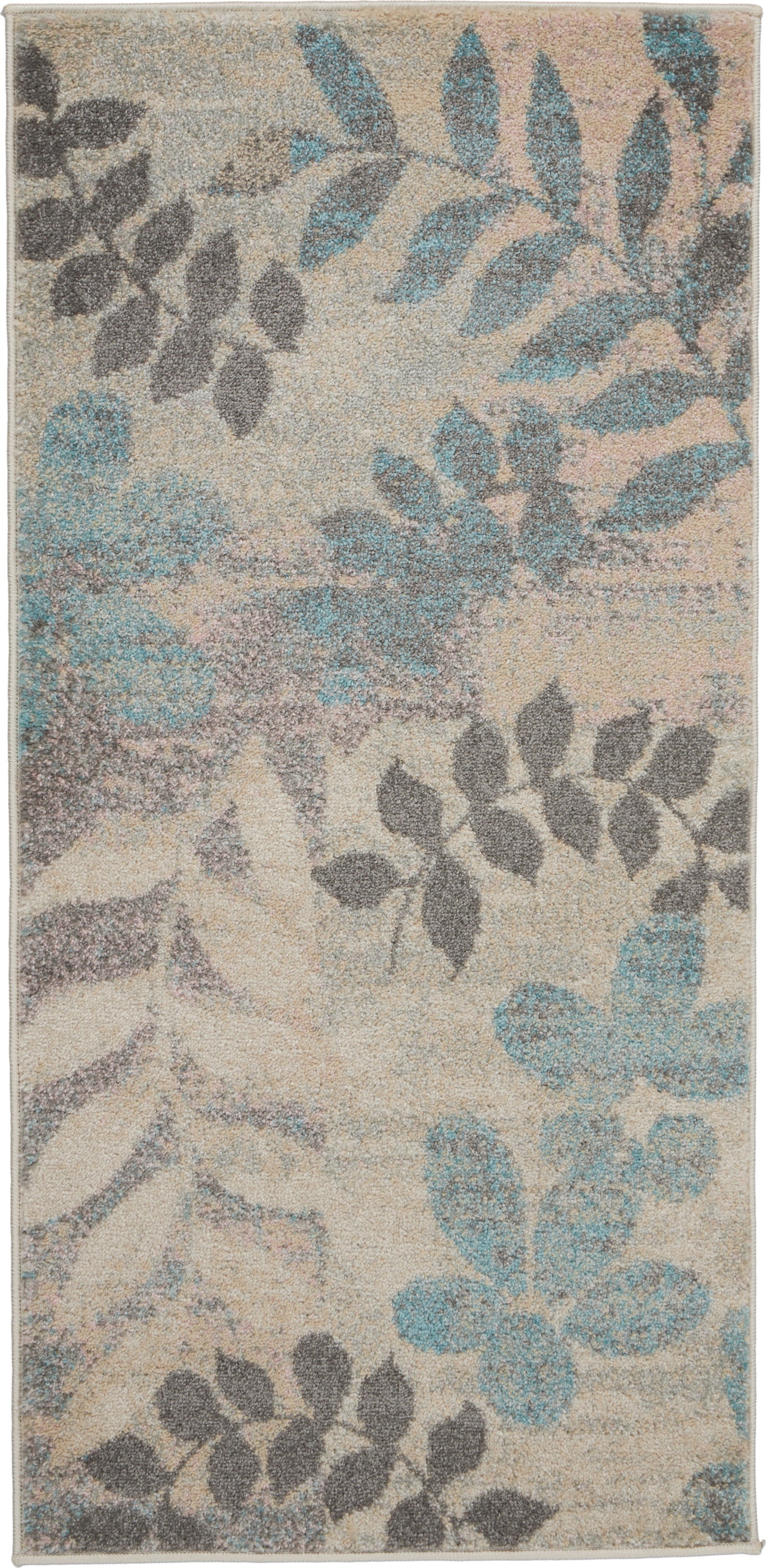 Nourison Tranquil 2' x 4' Ivory/Light Blue Farmhouse Indoor Rug