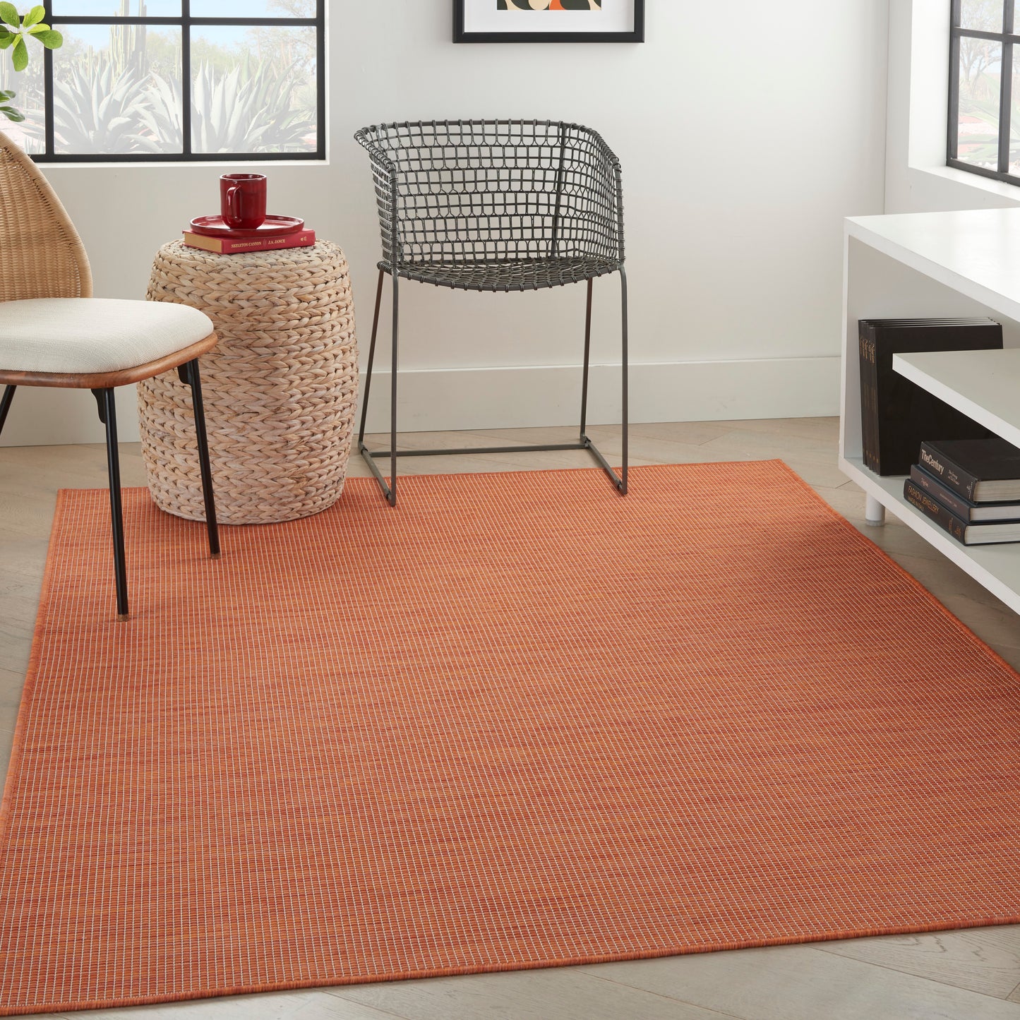 Nourison Positano 4' x 6' Terracotta Modern Rug