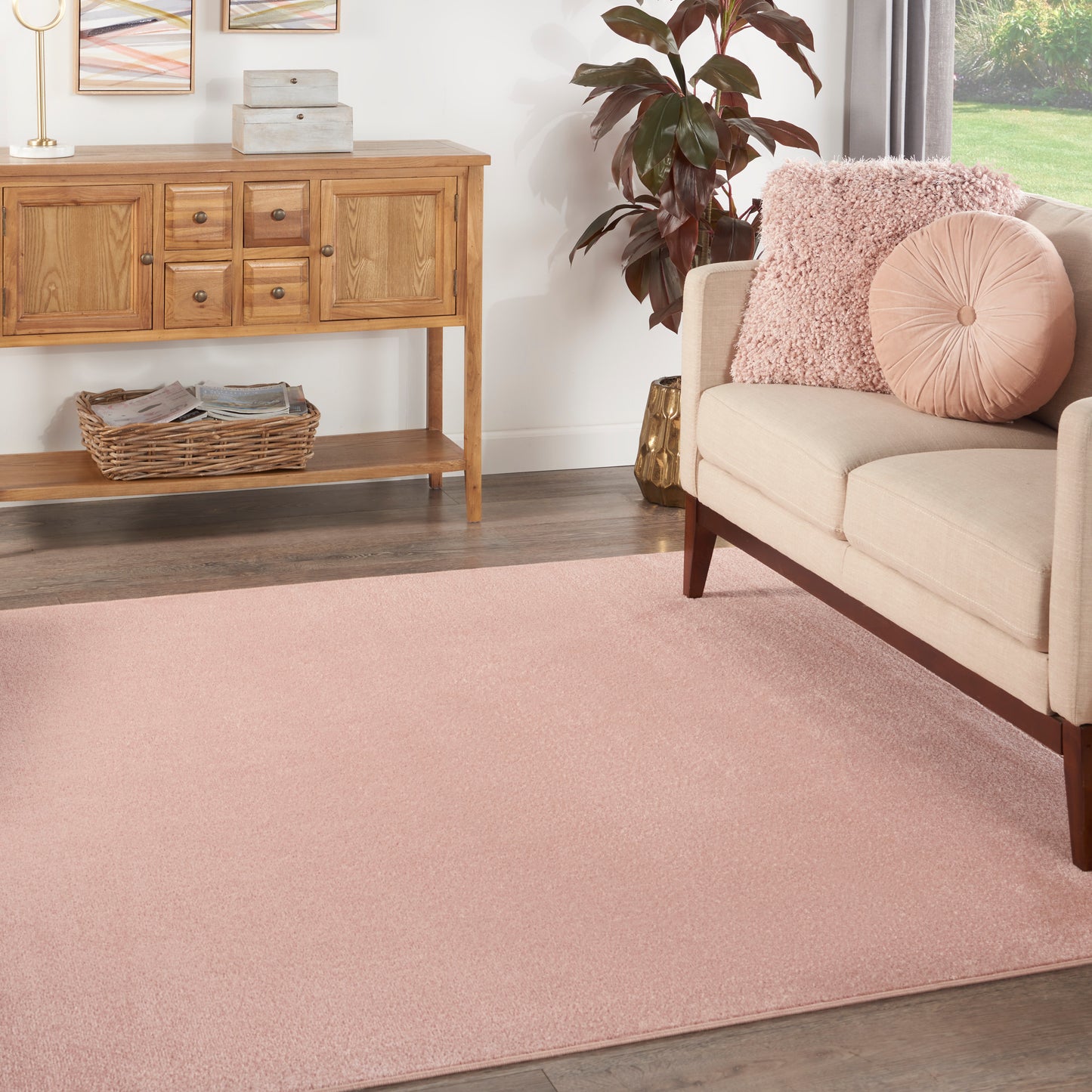 Nourison Nourison Essentials 7' x Square Pink Outdoor Rug