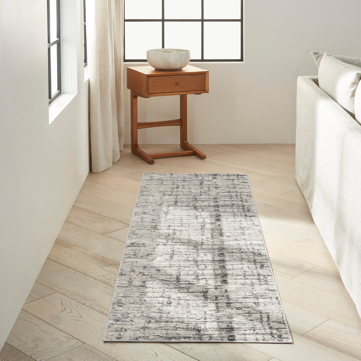 Calvin Klein CK950 Rush 2'3" x 10' Ivory/Grey Modern Indoor Rug