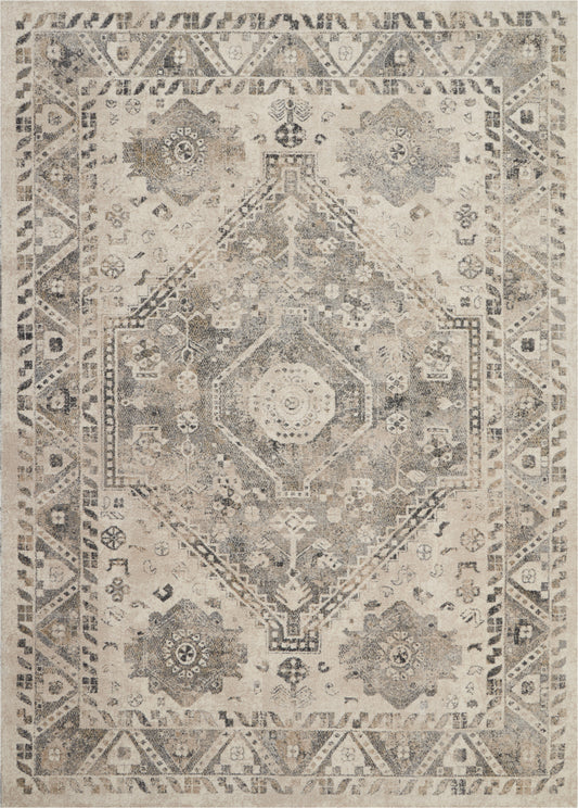 Nourison Fusion 9'6" x 13' Cream Grey Vintage Indoor Rug