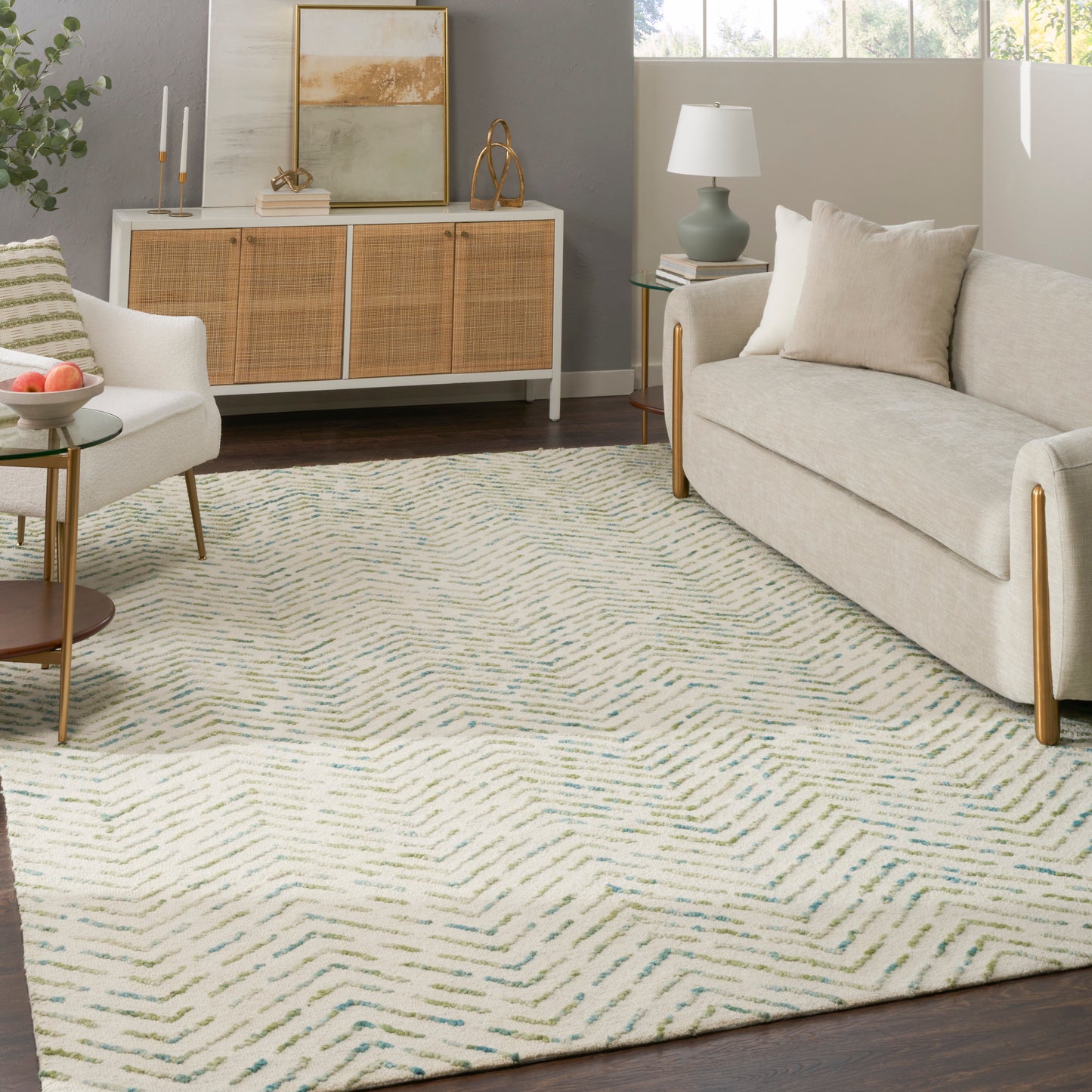 Nourison Colorado 7'9" x 9'9" Ivory Green Modern Indoor Rug