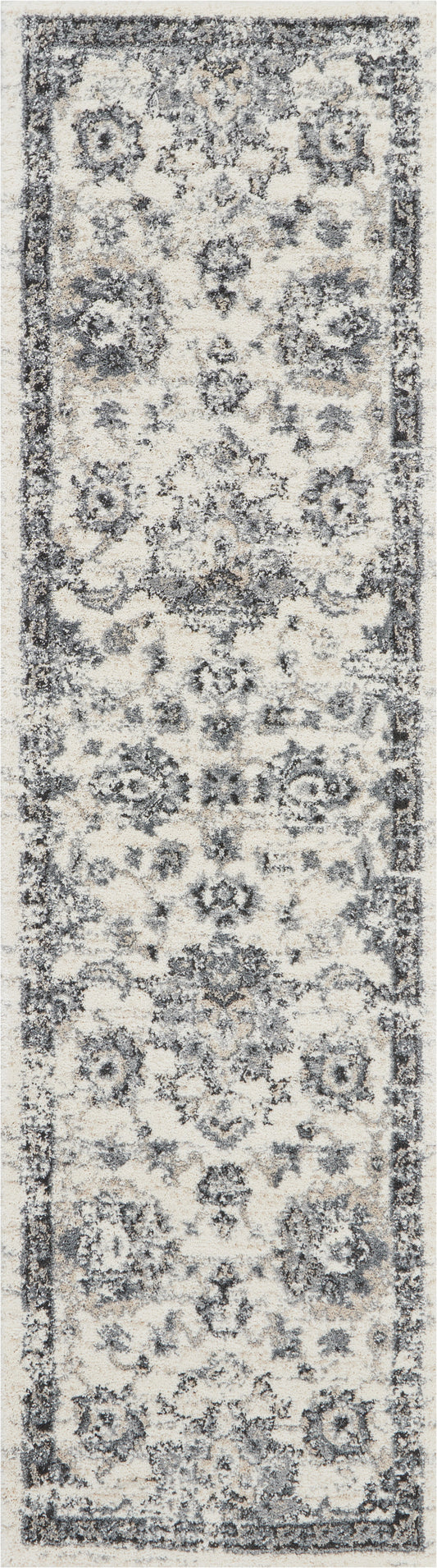 Nourison Fusion 2'2" x 7'6" Cream Grey Vintage Indoor Rug