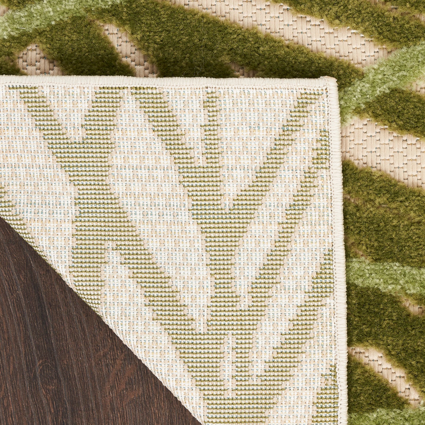 Nourison Aloha 5'3" x 7'5" Ivory Green Outdoor Rug