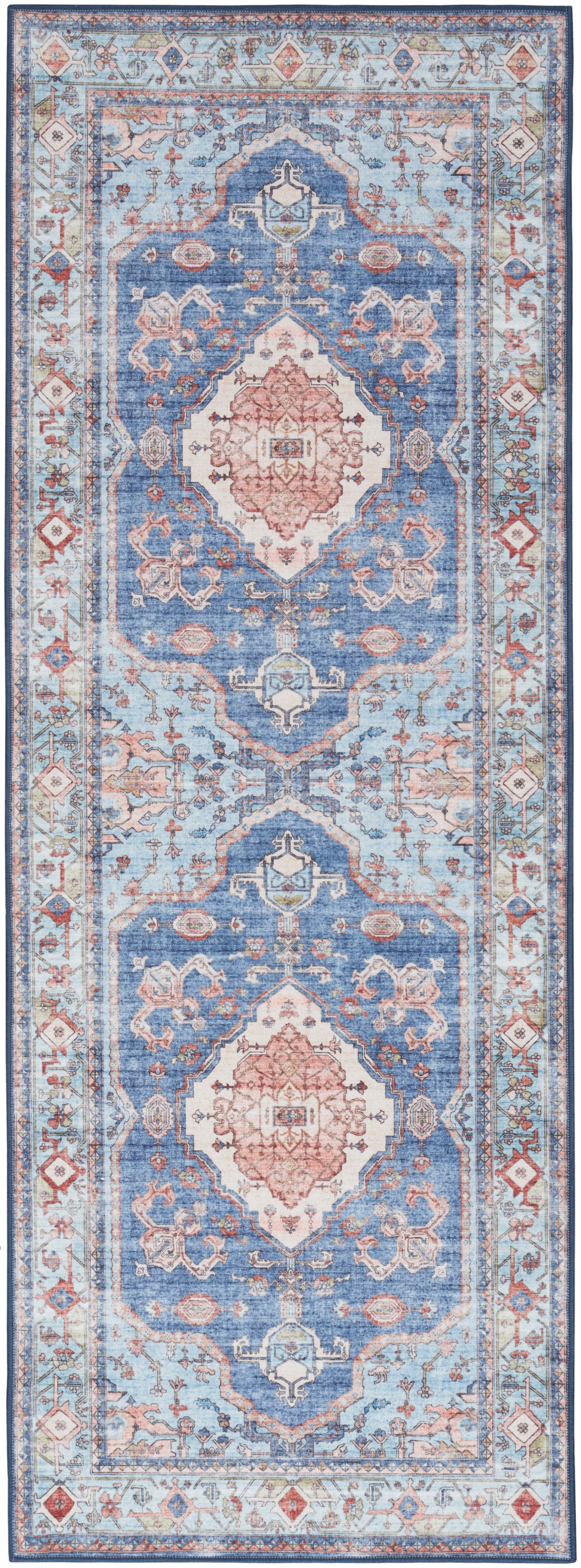 Nourison Fulton 1'10" x 5' Blue Vintage Indoor Rug