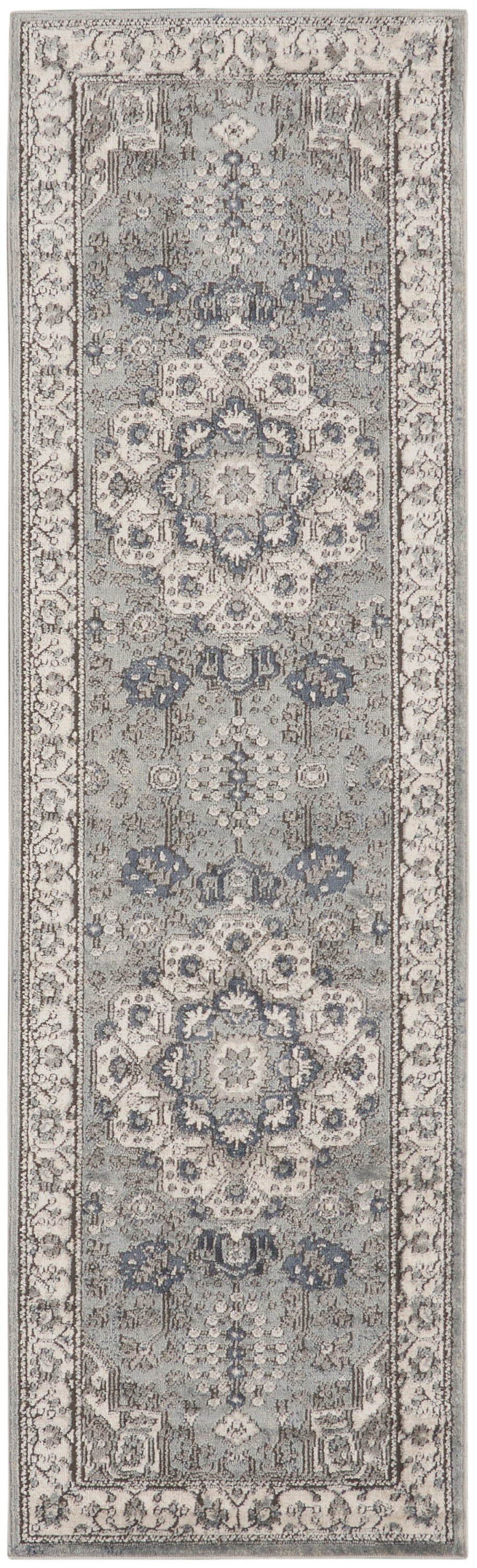 Nourison Quarry 2'2" x 7'6" Grey/Ivory Vintage Indoor Rug