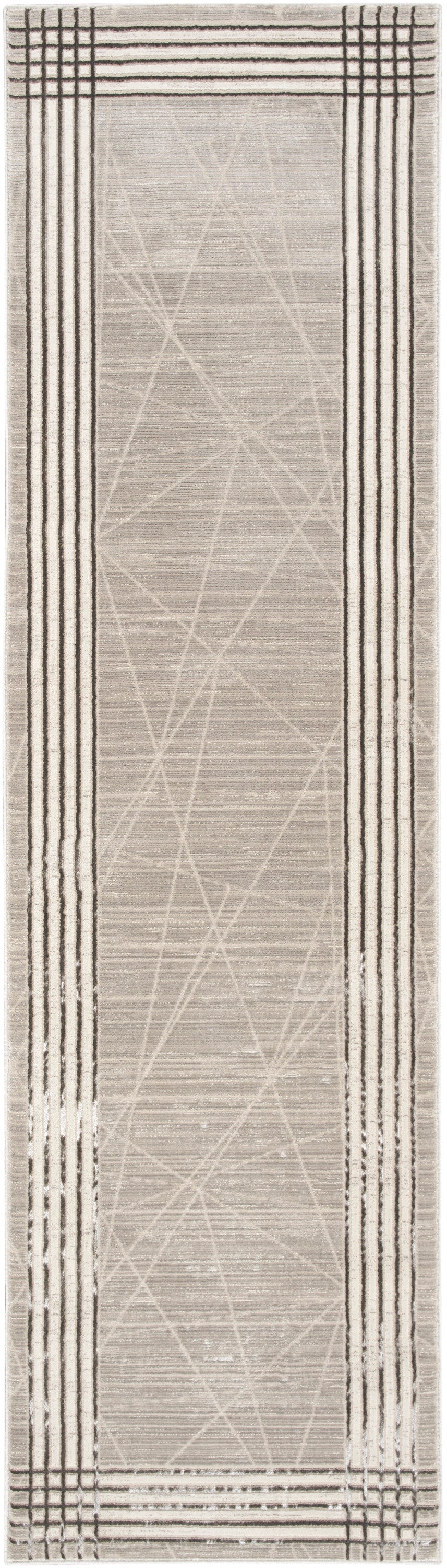 Nourison Desire 2'3" x 7'6" Grey Silver Modern Indoor Rug