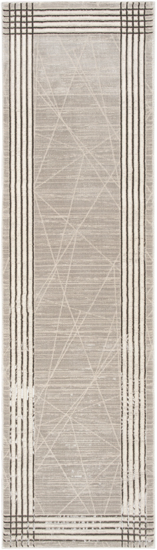 Nourison Desire 2'3" x 7'6" Grey Silver Modern Indoor Rug