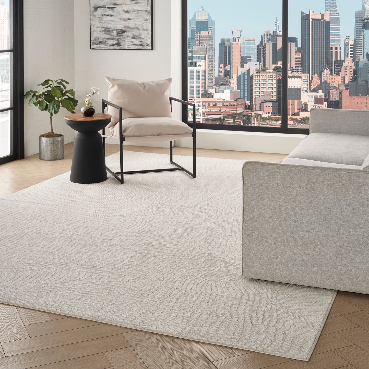 DKNY Central Park West 9' x 12' Ivory Modern Indoor Rug