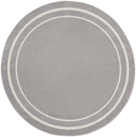 Nourison Nourison Essentials 4' x Round Grey/Ivory Contemporary Rug