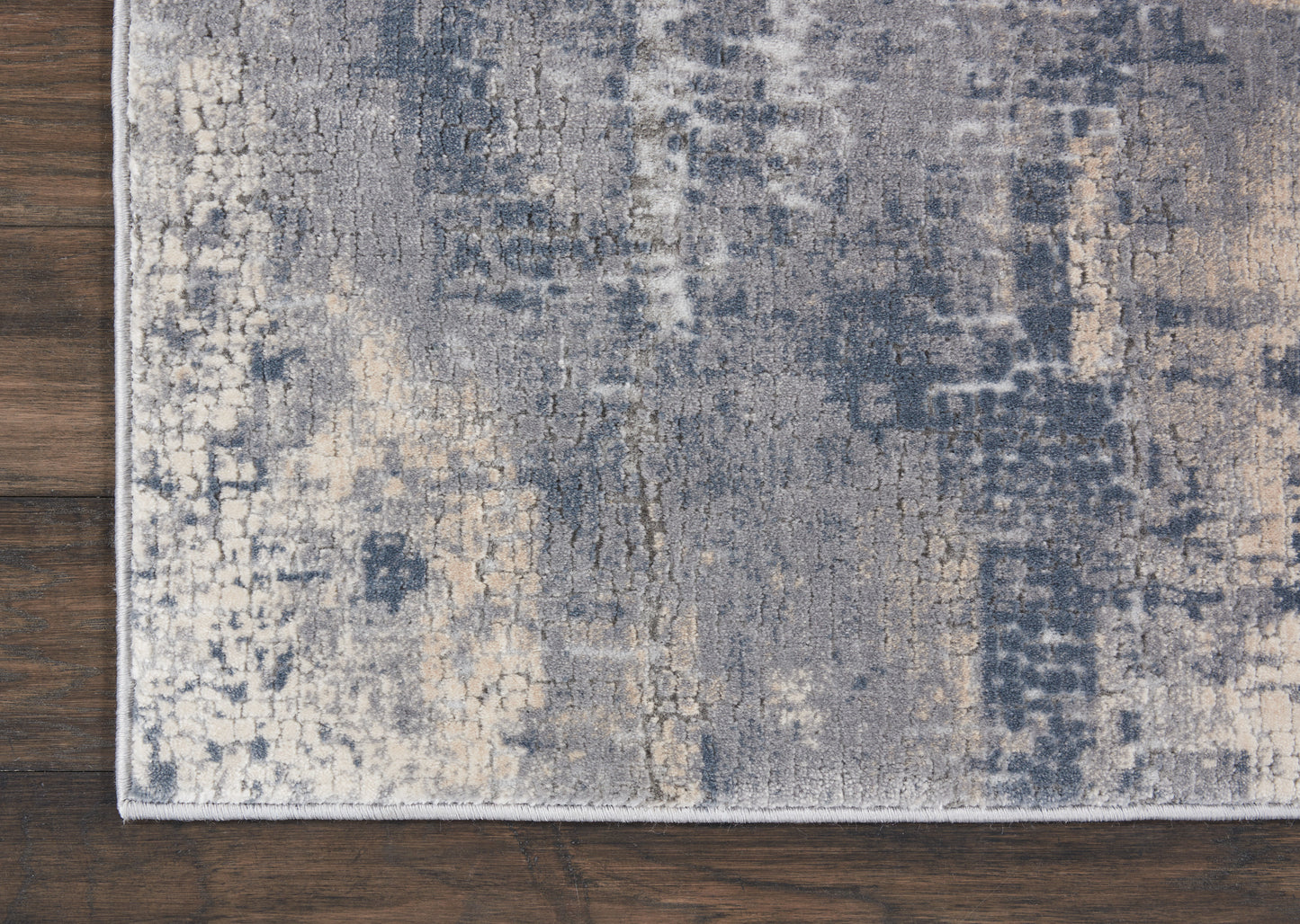 Nourison Rustic Textures 2'2" x 7'6" Grey Beige Modern Indoor Rug