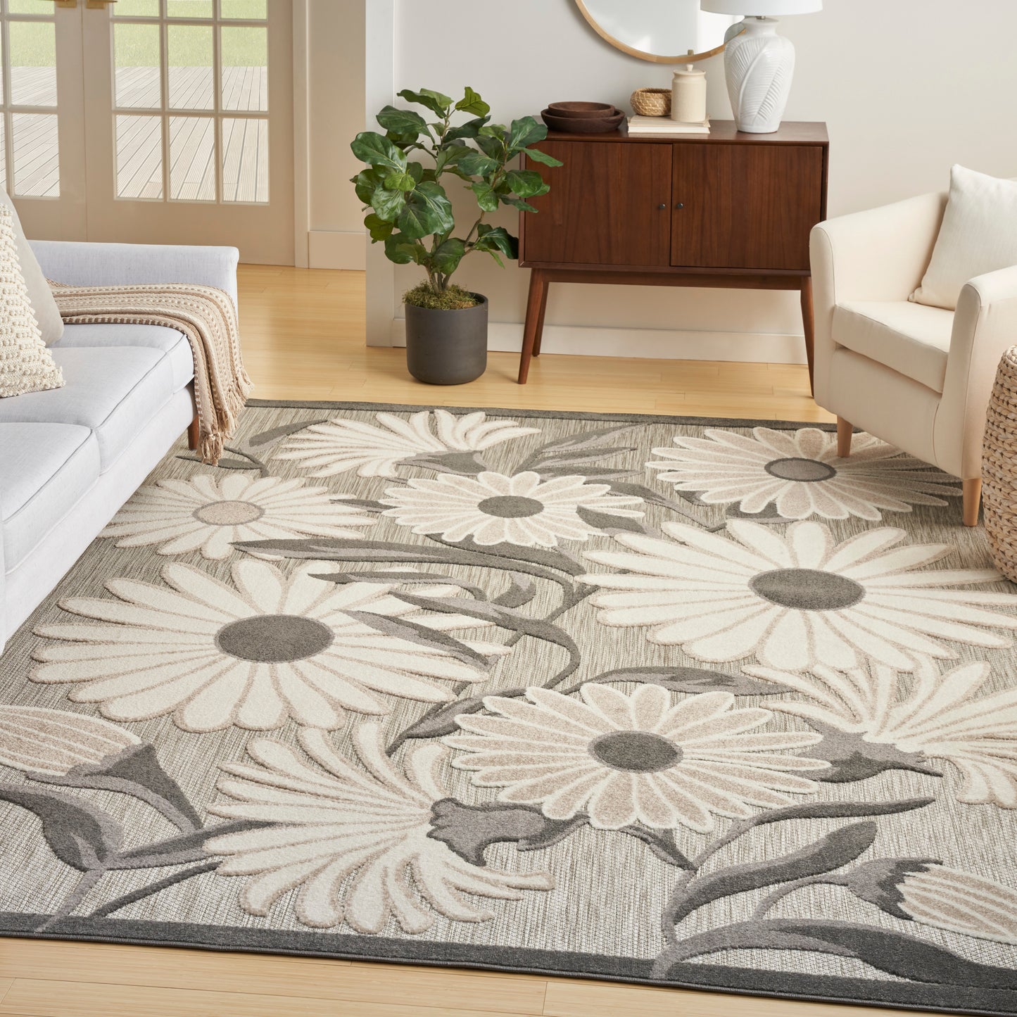 Nourison Aloha 7'10" x 10'6" Beige Contemporary Rug