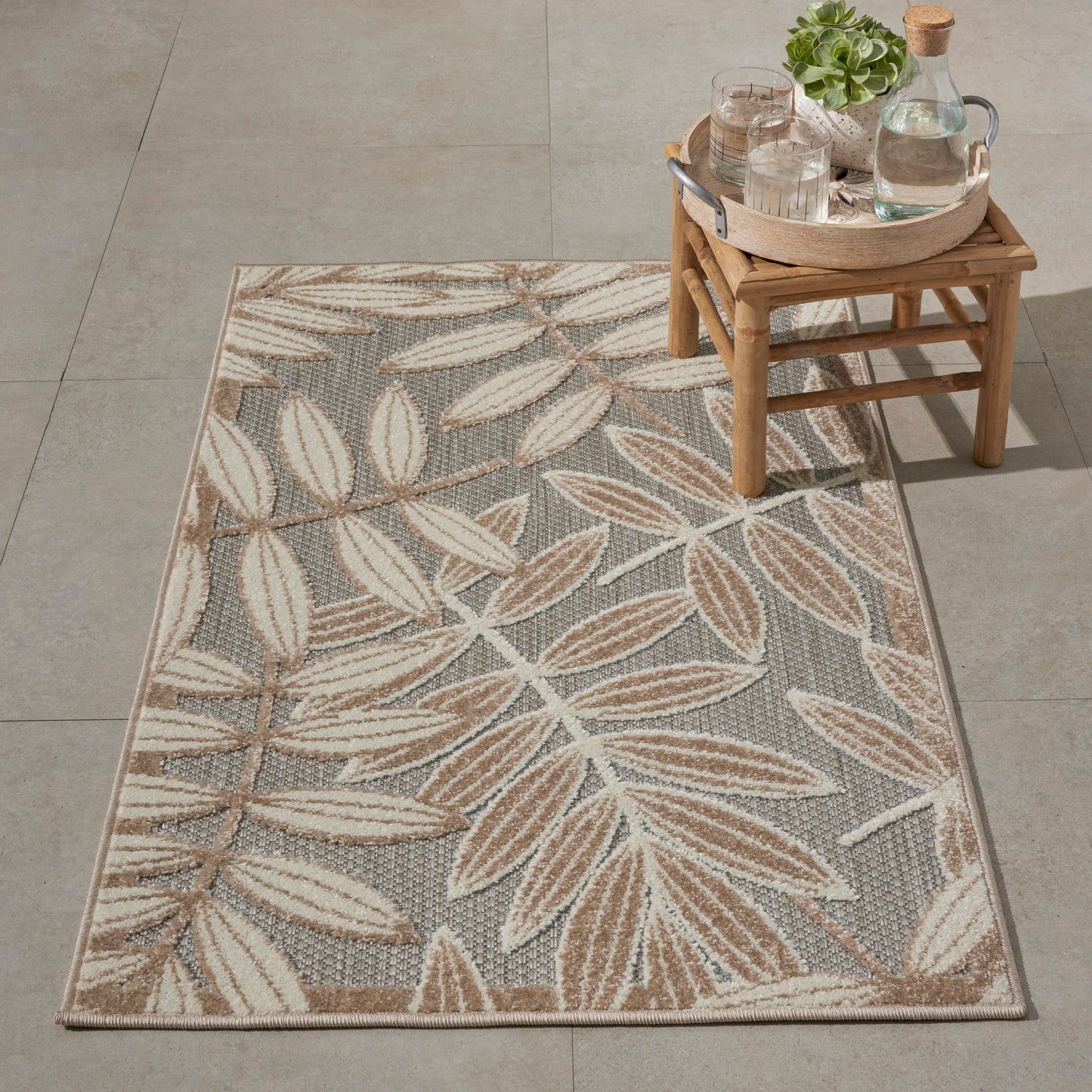 Nourison Aloha 2'8" x 4' Natural Tropical Rug