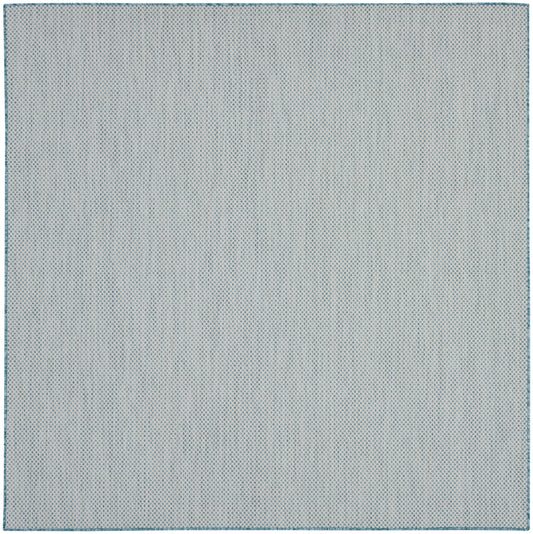 Nourison Courtyard 6' x Square Ivory Aqua Modern Rug