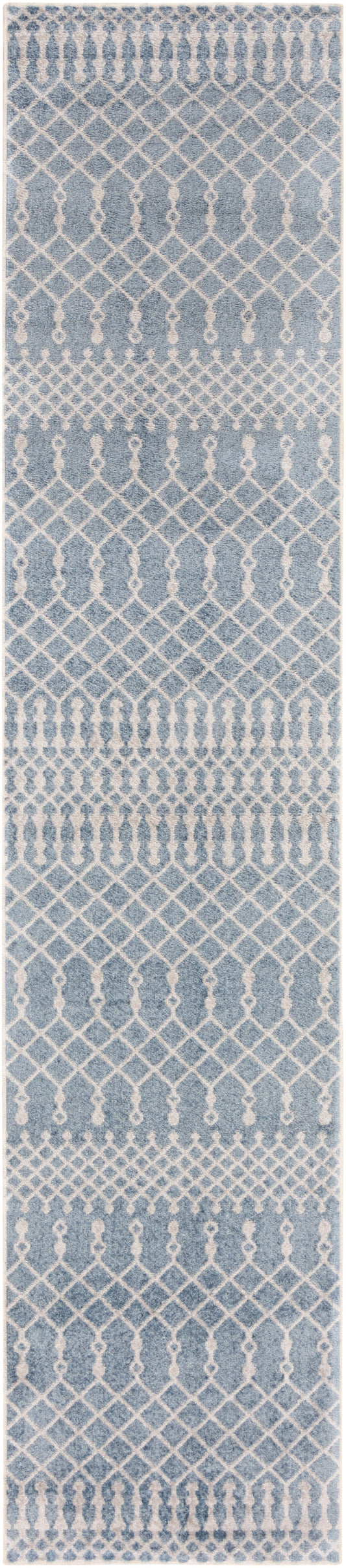 Nourison Astra Machine Washable 2'2" x 10' Blue Bohemian Indoor Rug