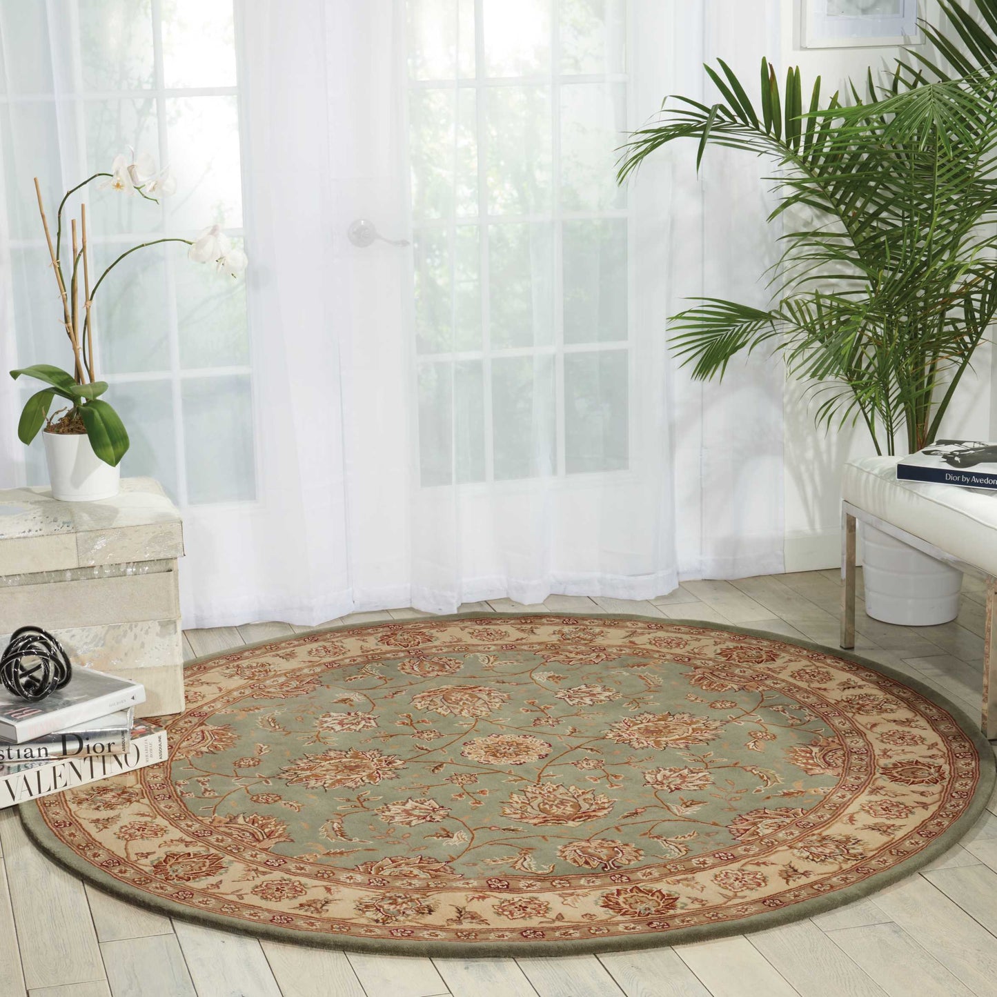 Nourison Nourison 2000 8' x Round Blue Traditional Indoor Rug