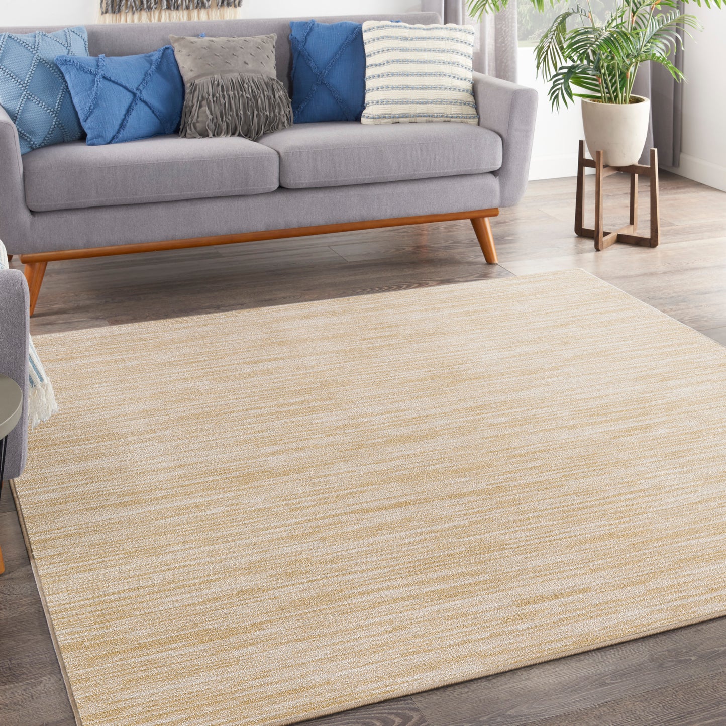 Nourison Nourison Essentials 9' x Square Ivory Gold Outdoor Rug