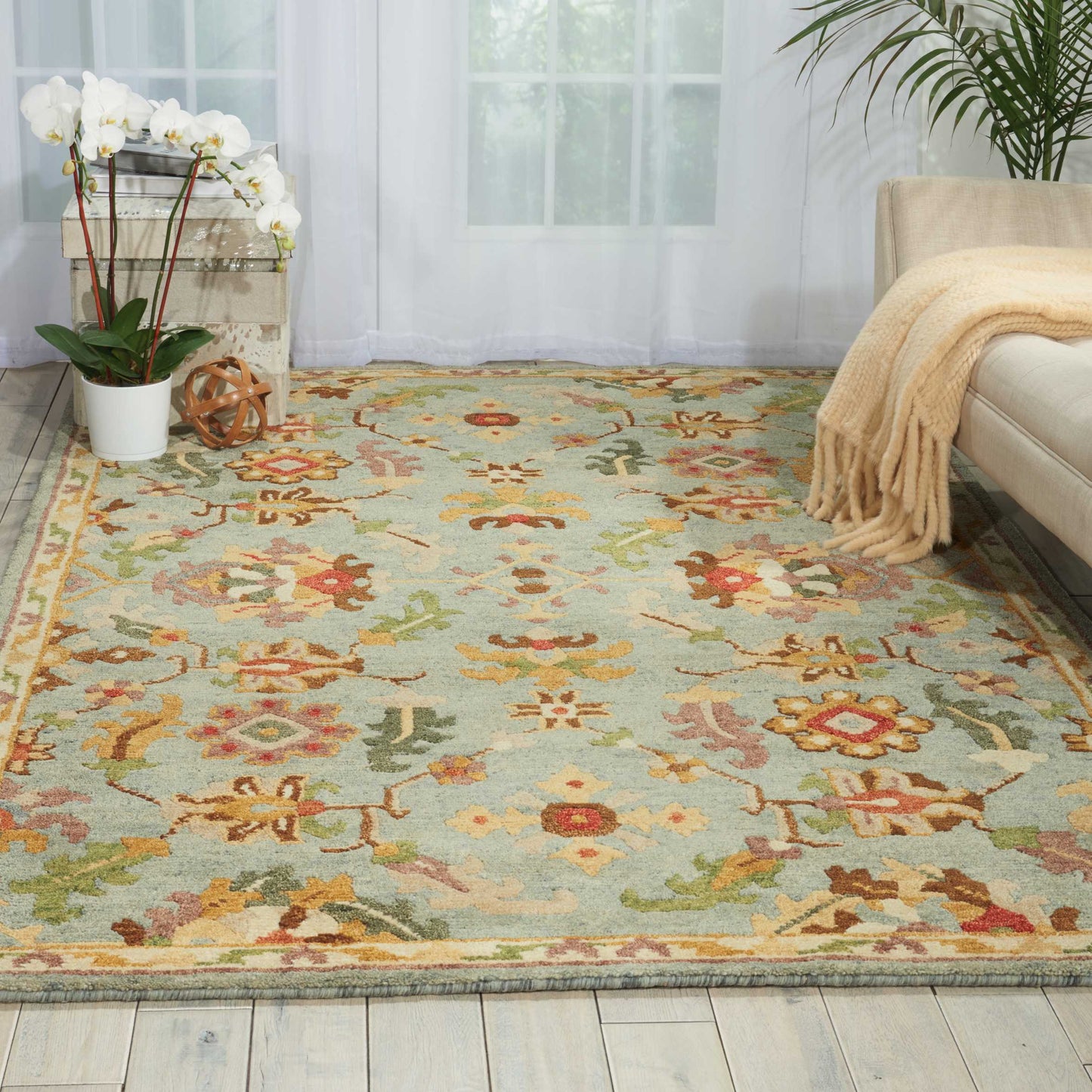 Nourison Tahoe 3'9" x 5'9" Seaglass Traditional Indoor Rug