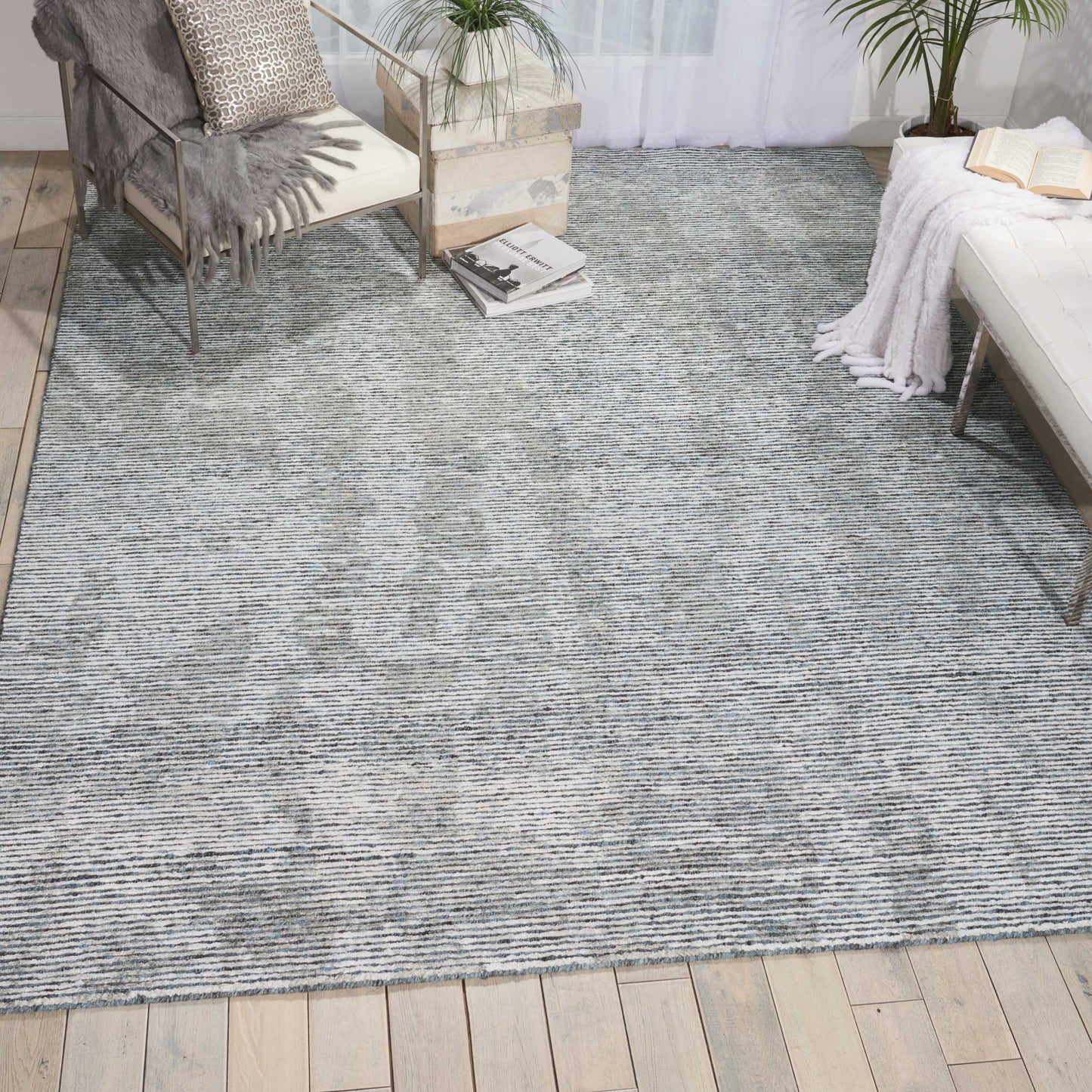 Nourison Ellora 7'9" x 9'9" Slate Modern Indoor Rug