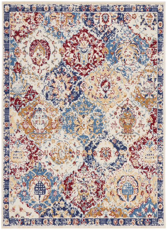 Nourison Grafix 5'3" x 7'3" Blue Multicolor Vintage Indoor Rug