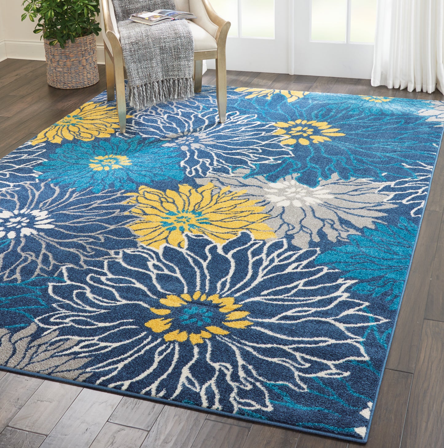 Nourison Passion 6'7" x 9'6" Blue Contemporary Indoor Rug