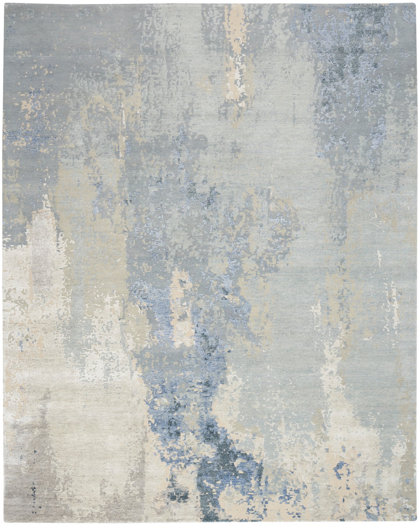 Nourison Silk Shadows 3'9" x 5'9" Blue Sky Modern Indoor Rug