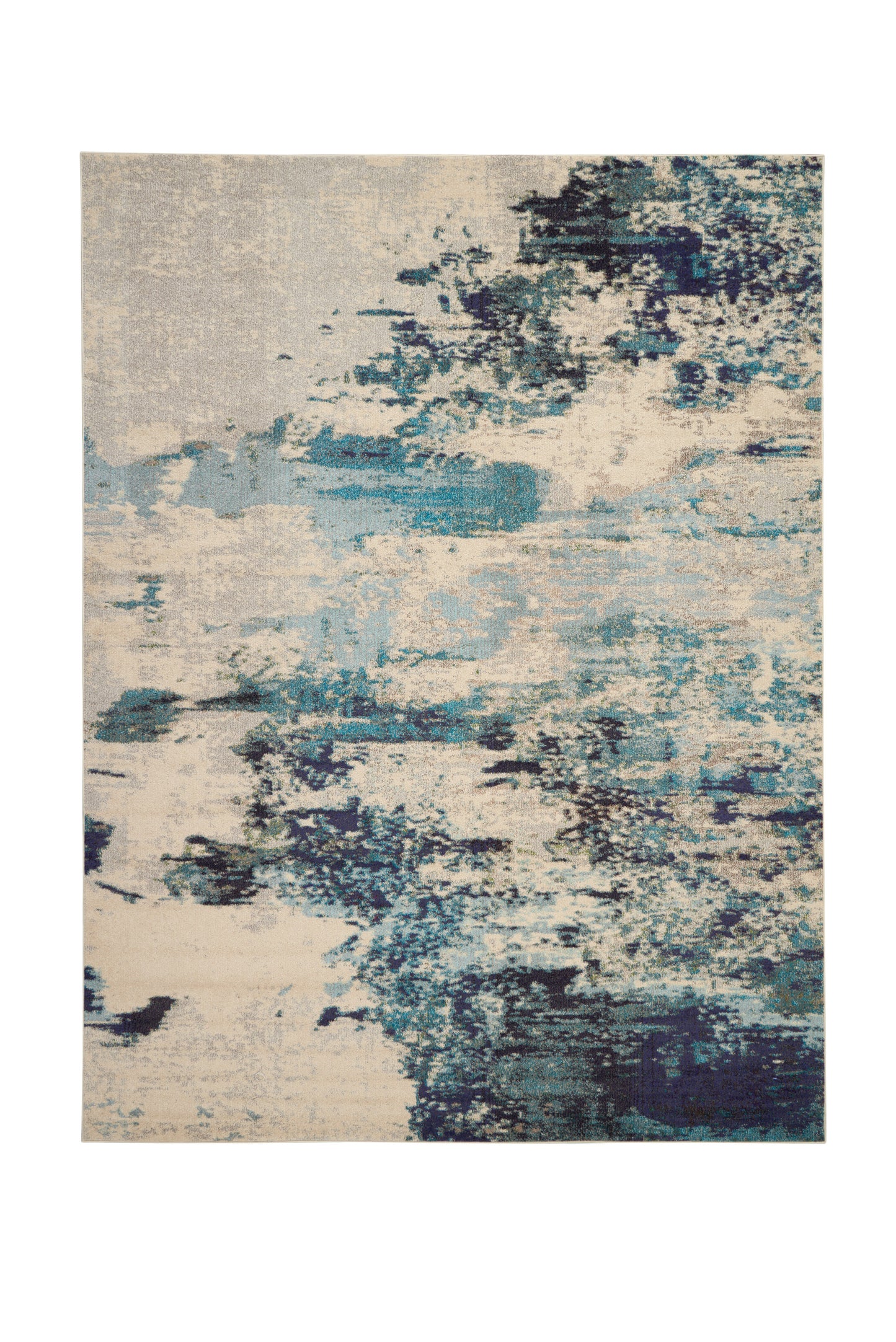 Nourison Celestial 10' x 14' Ivory/Teal Blue Modern Indoor Rug