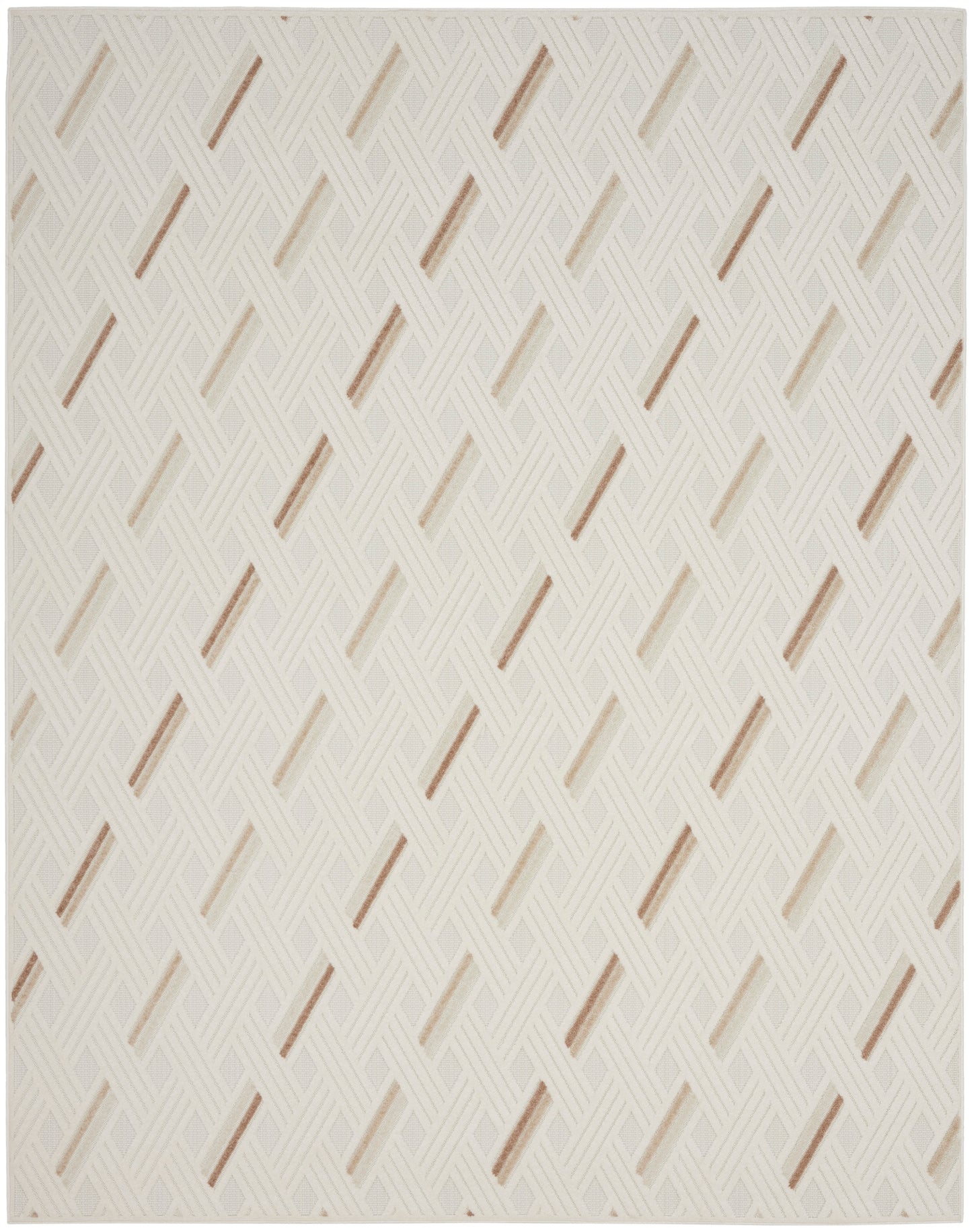 Nourison Care Free 7'10" x 9'10" Ivory Beige Modern Indoor Rug