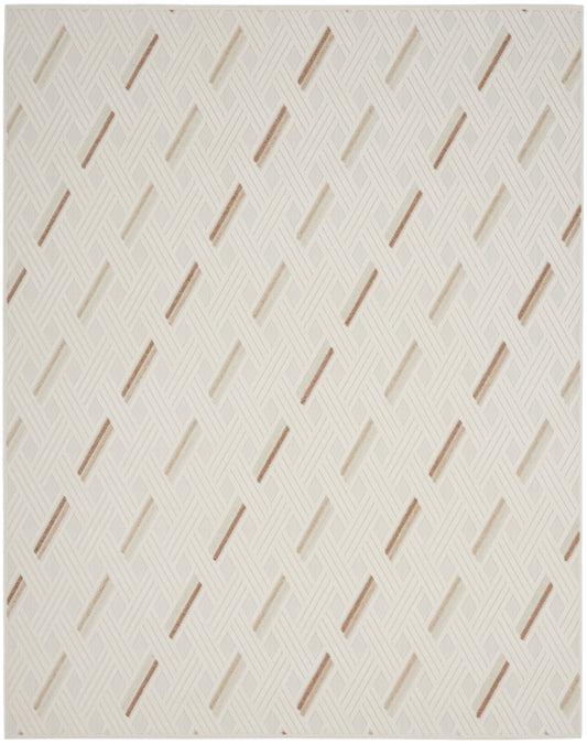 Nourison Care Free 7'10" x 9'10" Ivory Beige Modern Indoor Rug