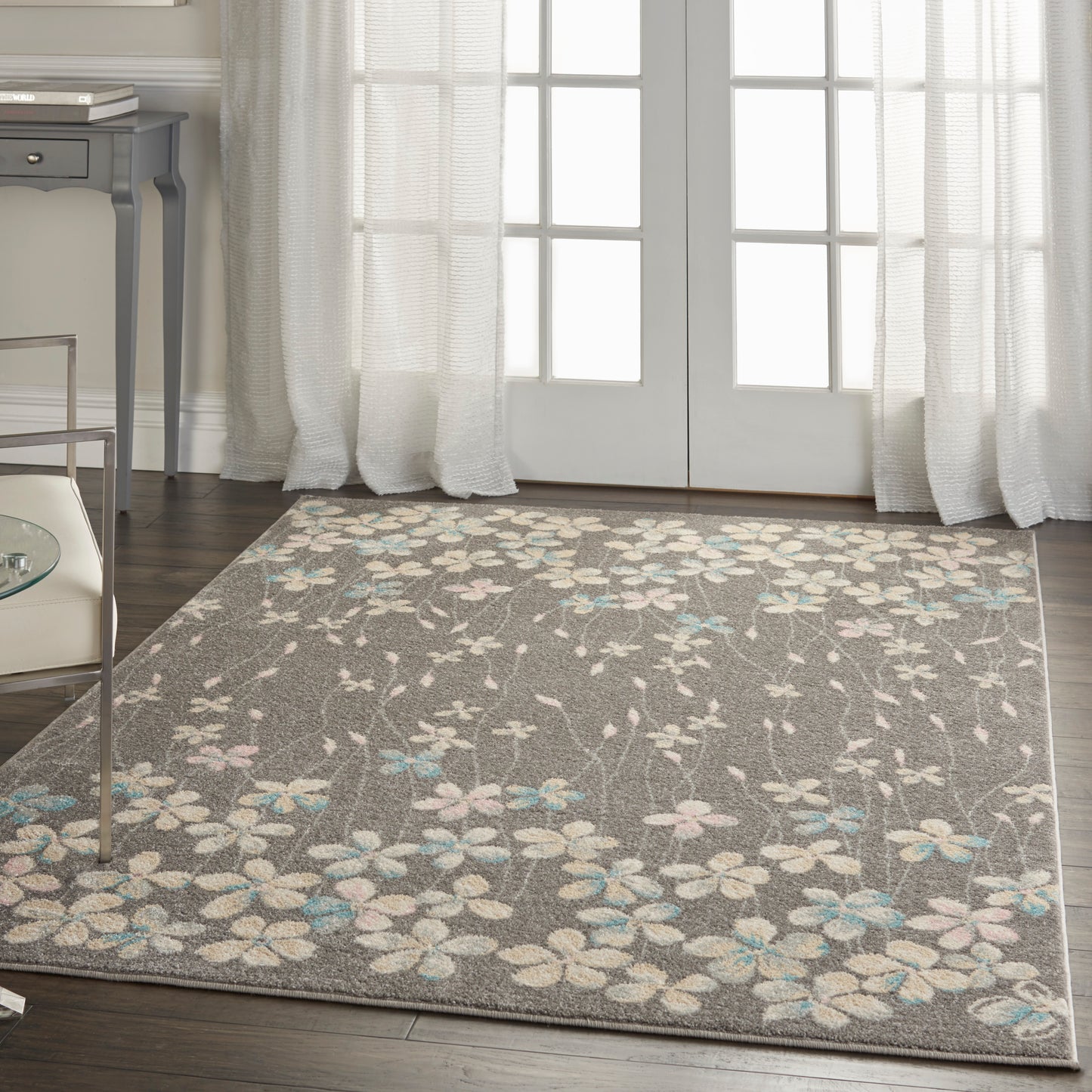 Nourison Tranquil 6' x 9' Grey Beige Contemporary Indoor Rug