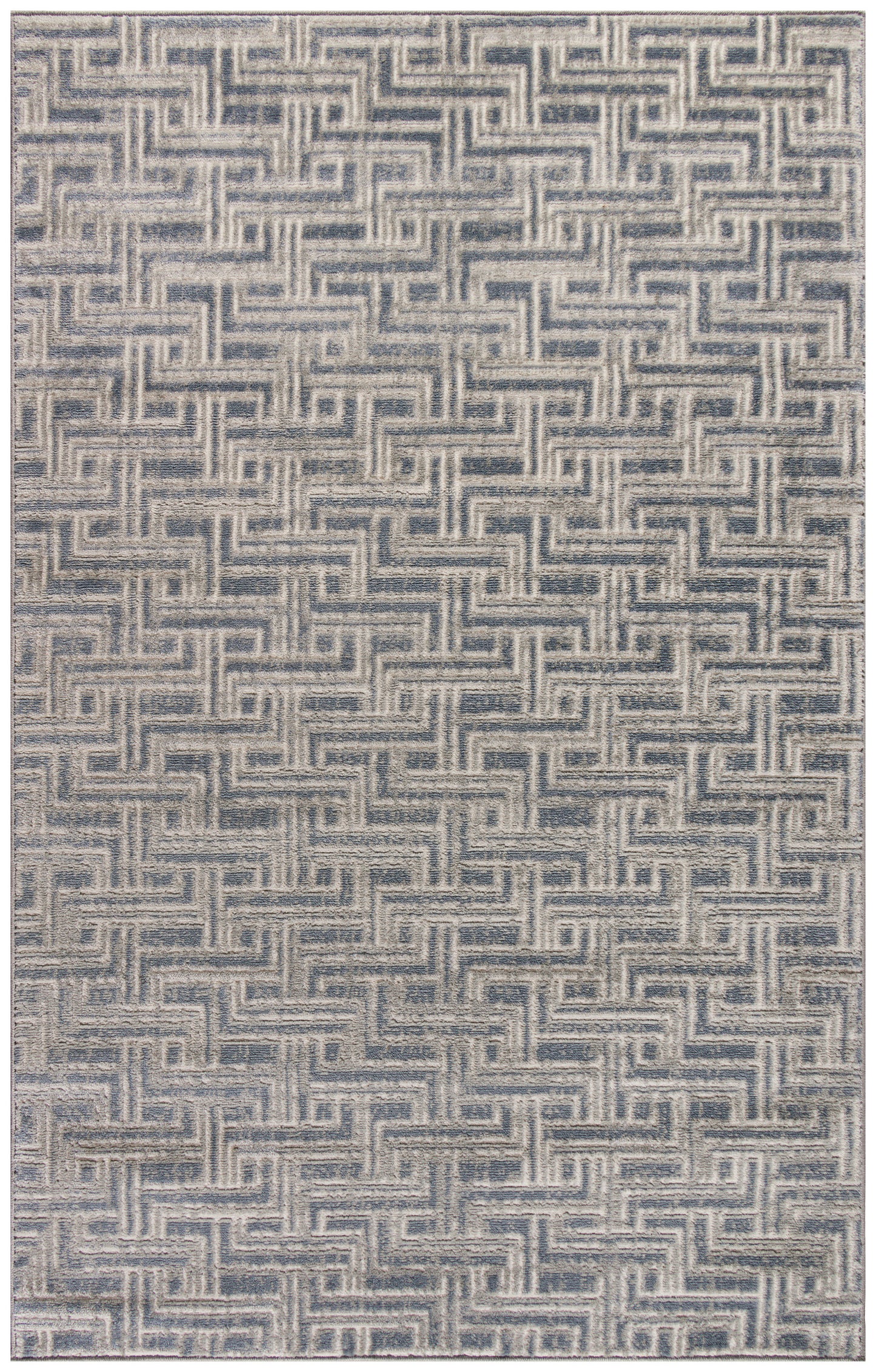 Nourison Serenity Home 3'11" x 5'11" Blue Ivory Modern Indoor Rug