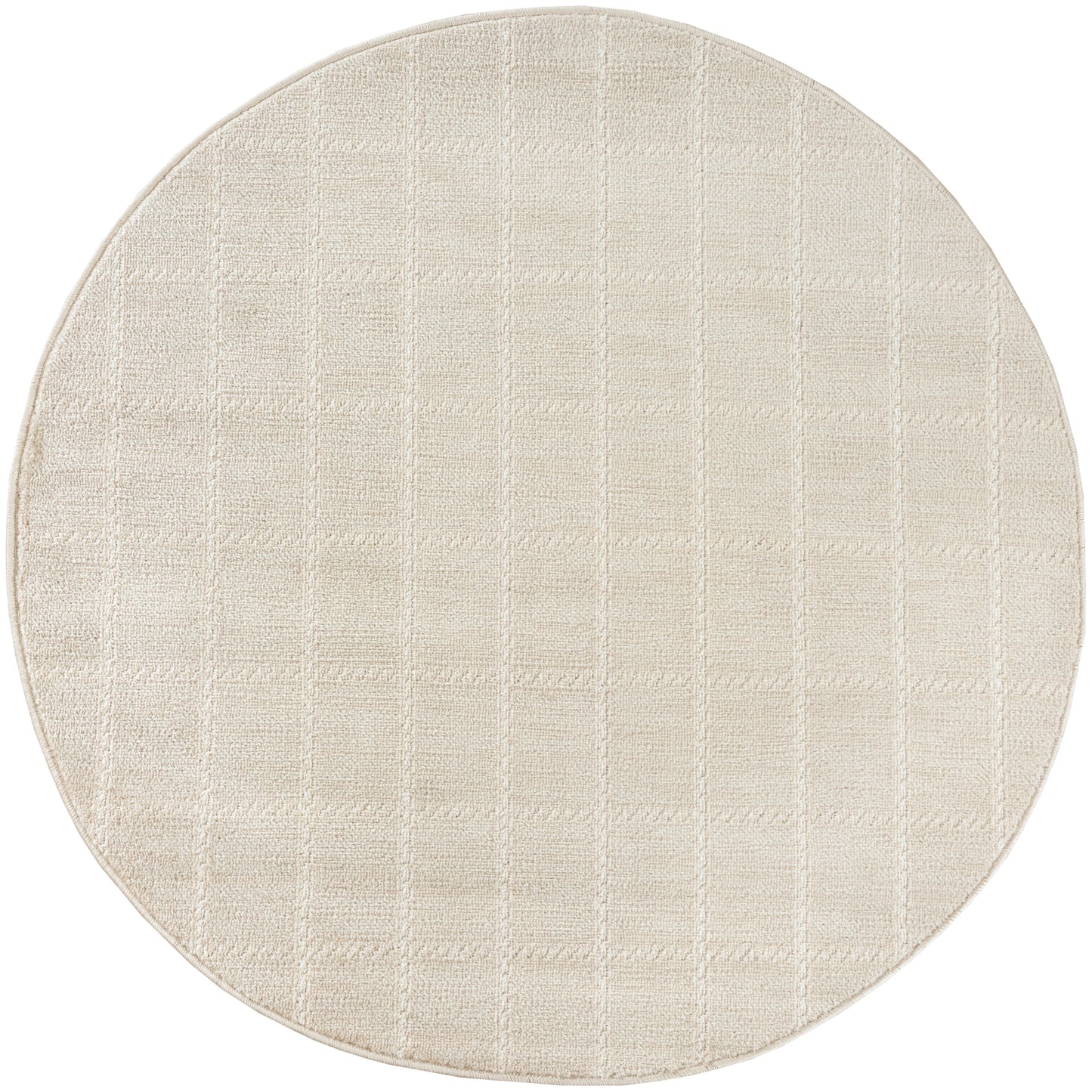 Nourison Serenity Home 4' x Round Ivory Cream Modern Indoor Rug