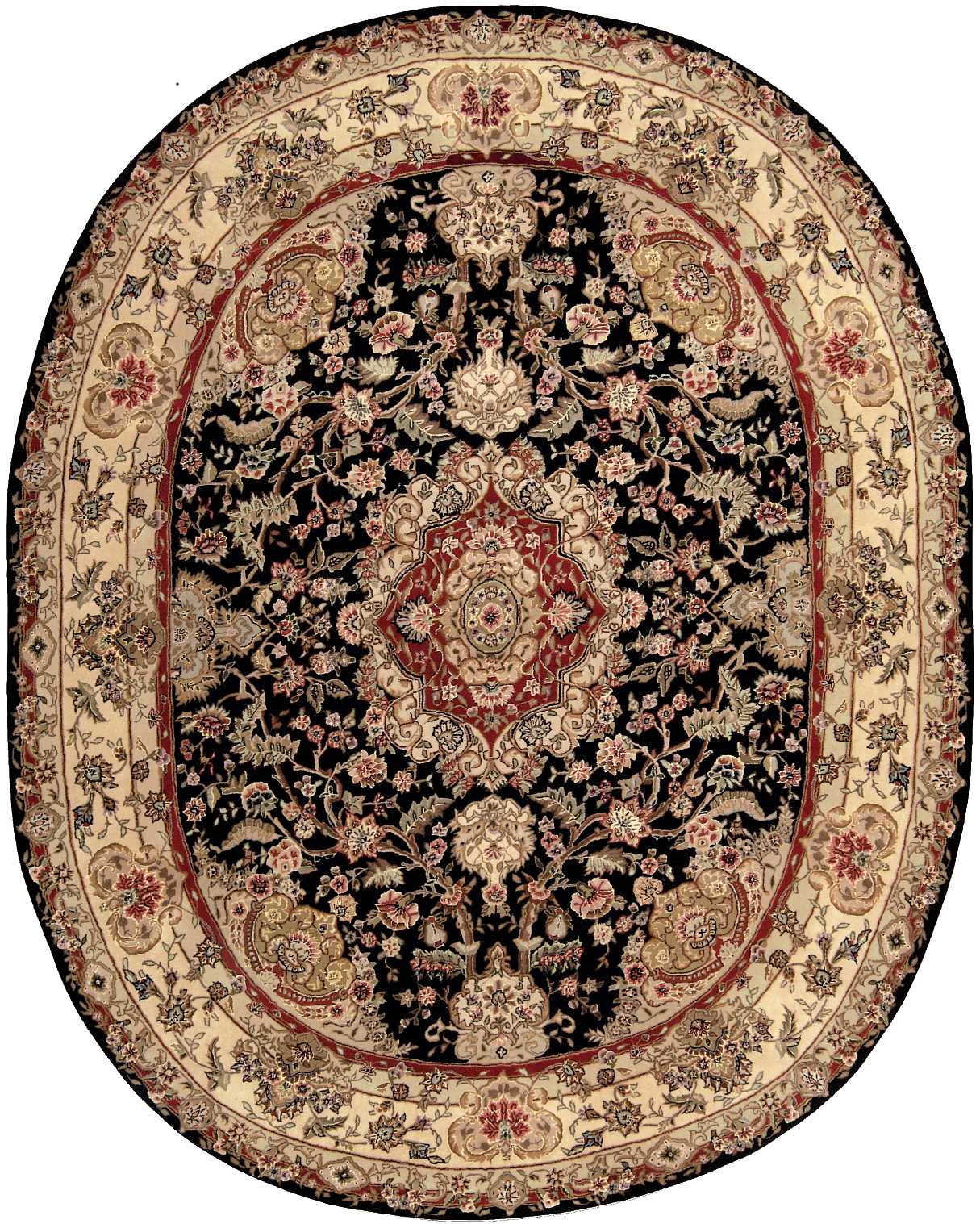 Nourison Nourison 2000 7'6" x 9'6" Oval Black Traditional Indoor Rug