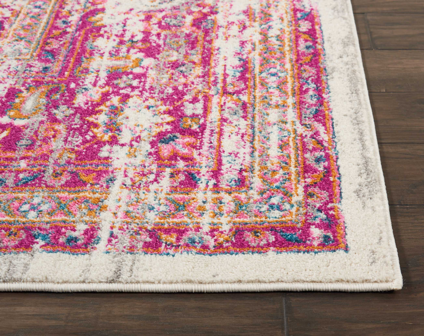 Nourison Passion 9' x 12' Ivory/Fuchsia Bohemian Indoor Rug