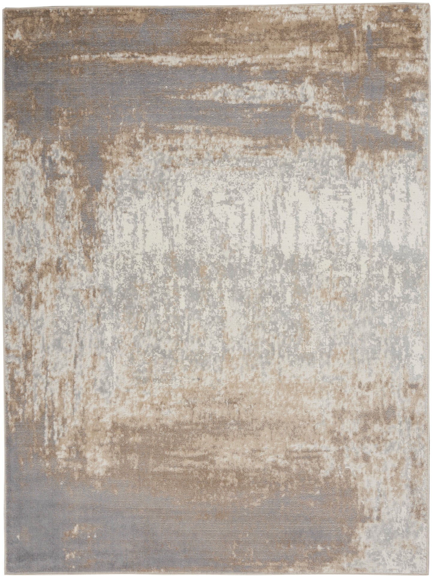 Nourison Elation 5'3" x 7'3" Grey Ivory Modern Indoor Rug