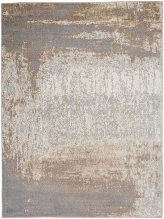 Nourison Elation 5'3" x 7'3" Grey Ivory Modern Indoor Rug