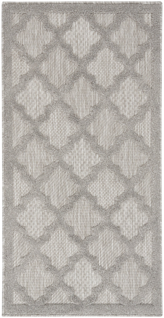 Nourison Easy Care 2' x 4' Silver Grey Modern Rug