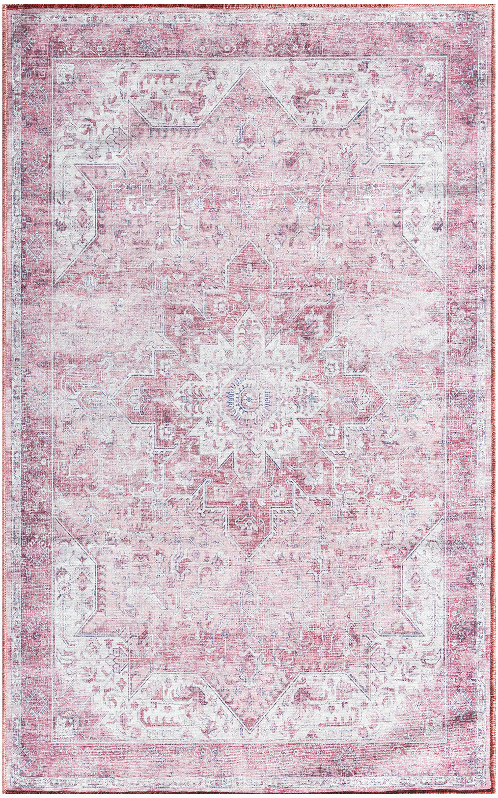 Nourison Nourison Washables 3' x 5' Pink Vintage Indoor Rug