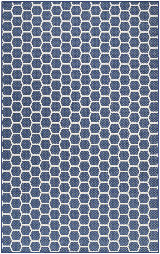 Nourison Twist Reversible 4' x 6' Navy Modern Rug