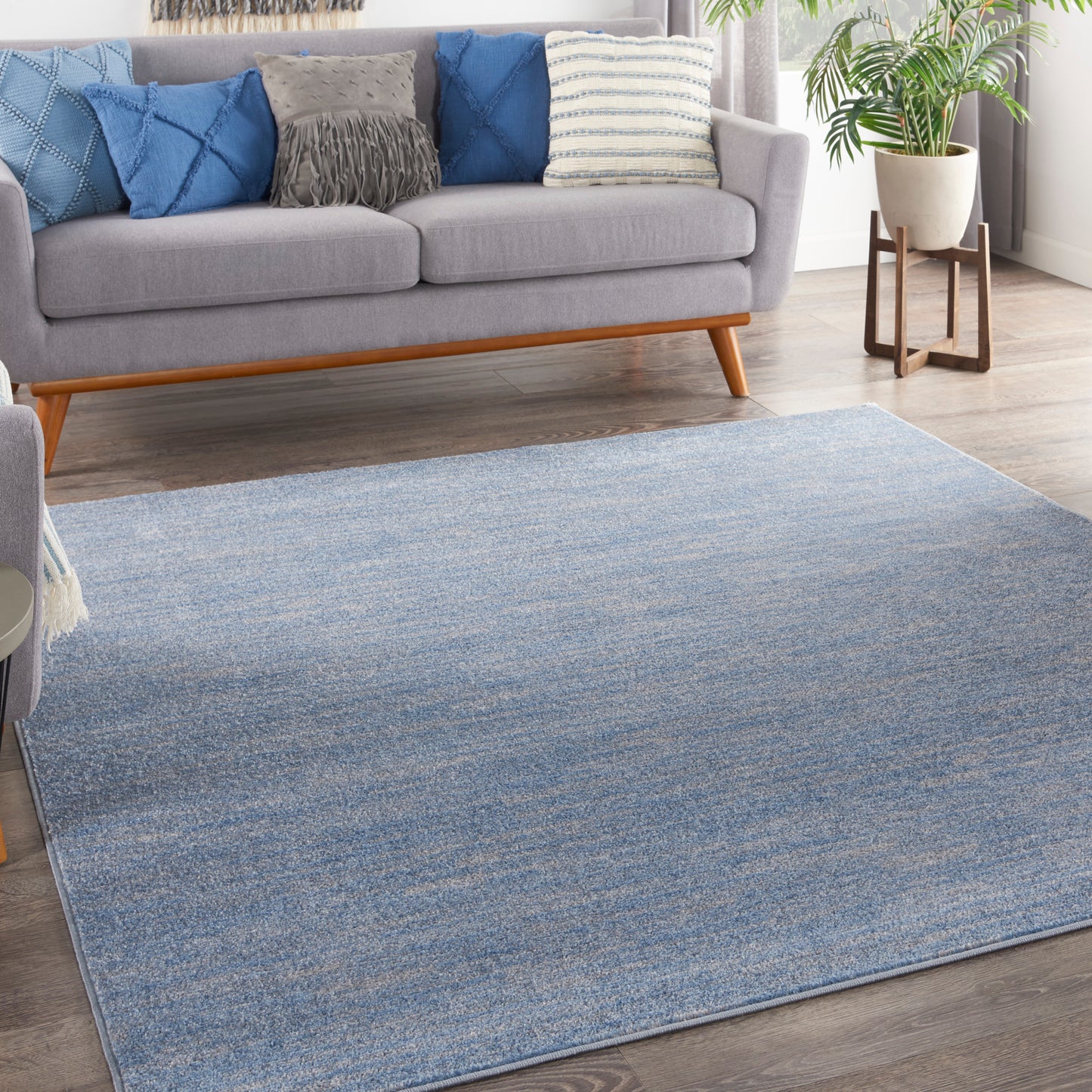 Nourison Nourison Essentials 5' x Square Blue/Grey Outdoor Rug