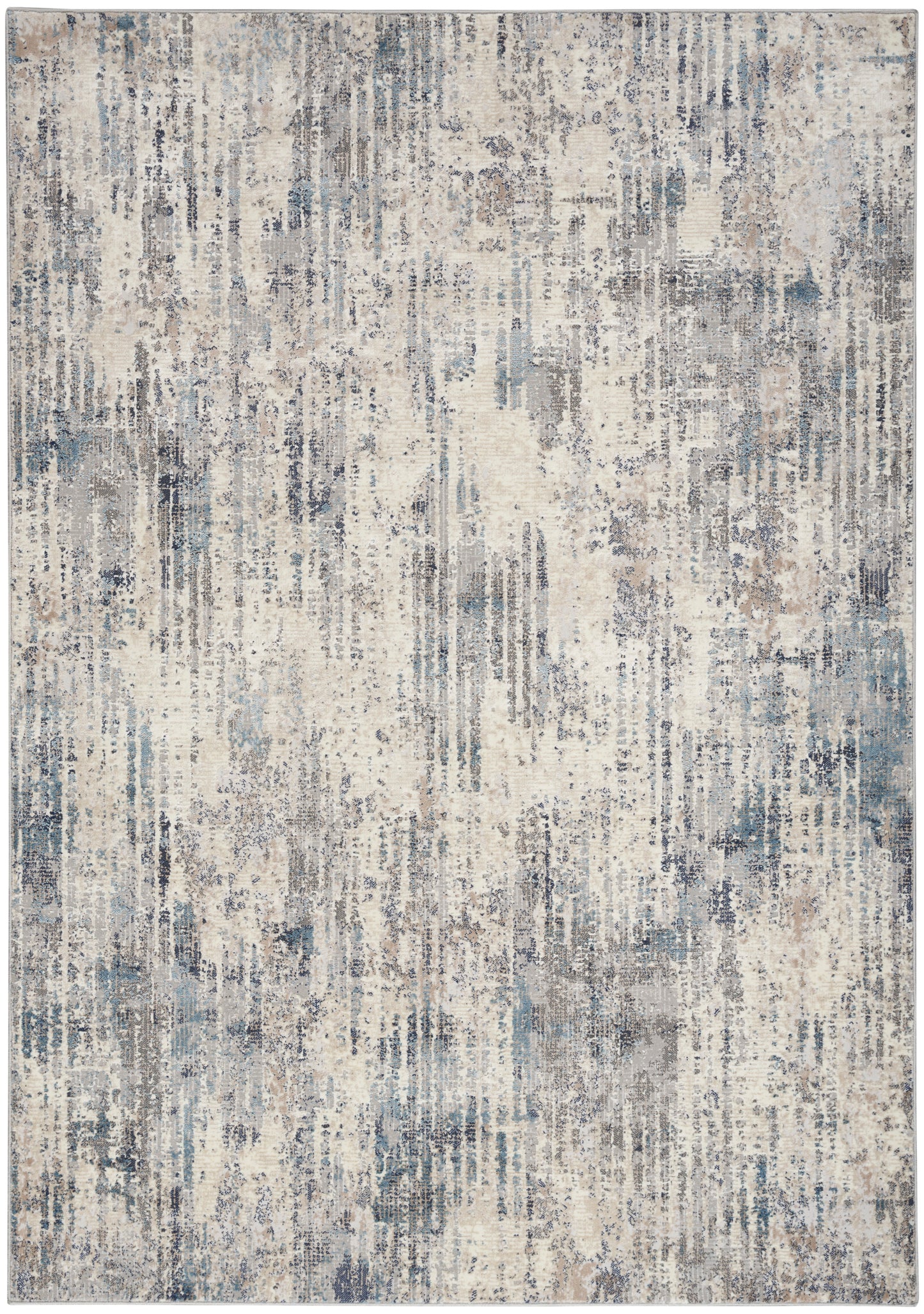 Calvin Klein CK022 Infinity 5'3" x 7'3" Ivory Grey Blue Modern Indoor Rug