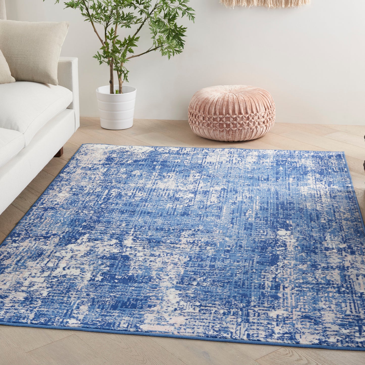 Nourison Whimsicle 6' x 9' Blue Ivory Modern Indoor Rug