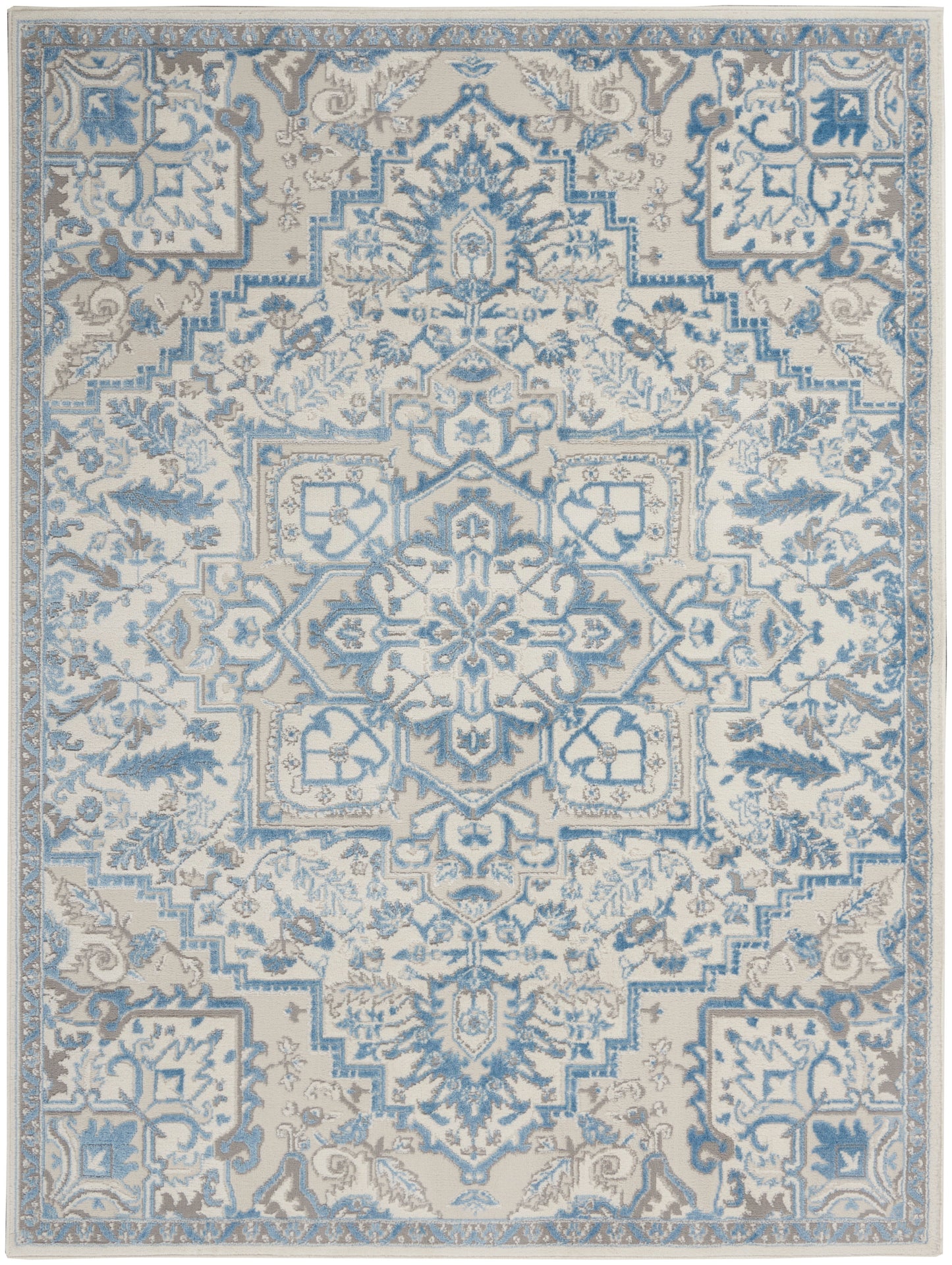 Nourison Elation 4' x 6' Ivory Blue Bohemian Indoor Rug